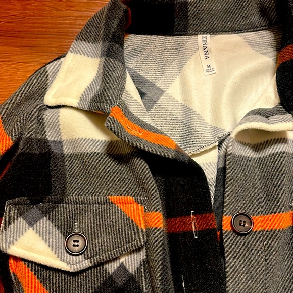 Zenana Fleece Shacket - Picture 2 of 2